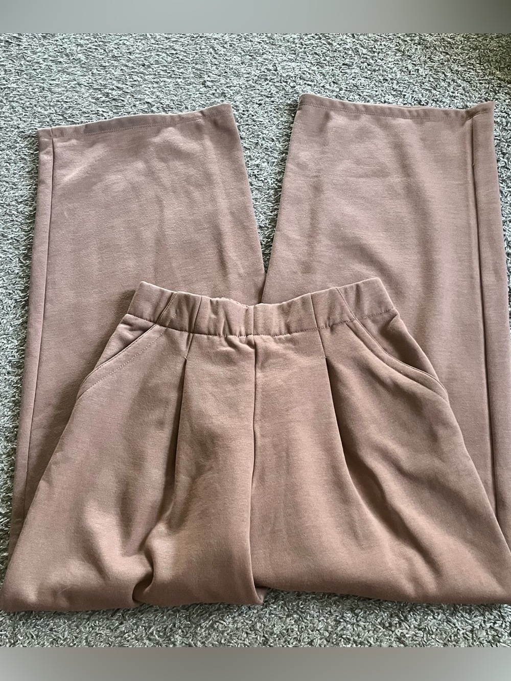 Halara Small Tall Brown Wide Leg High Waisted Sweatpant Trousers Comfort